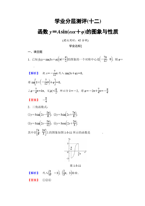 2016-2017学年高中数学苏教版必修4学业分层测评：第一章 三角函数1.3.3.2