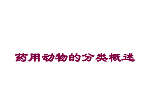 药用动物的分类概述培训课件