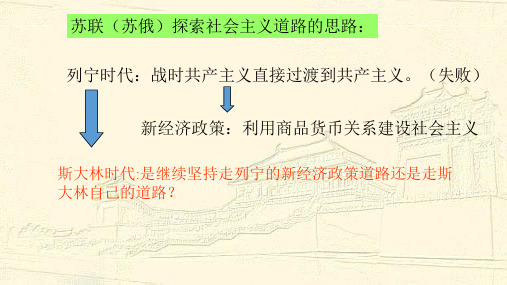 高中历史人民版必修2斯大林模式的社会主义建设道路 课件PPT