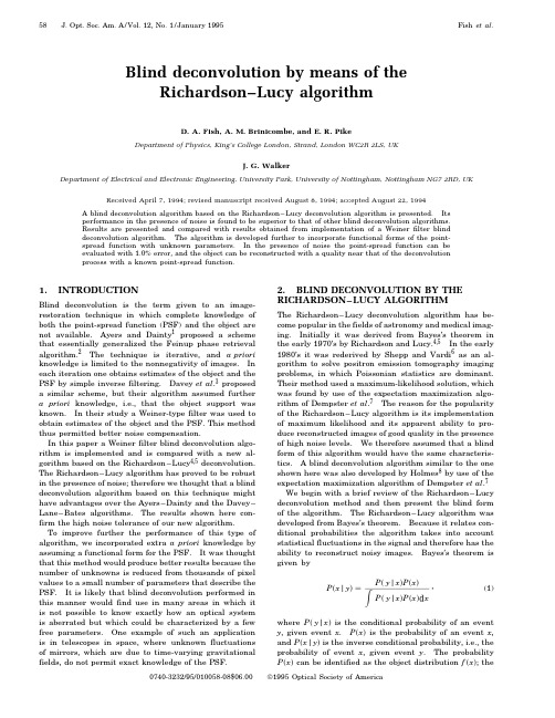 Blind deconvolution by means of the richardsonlucy algorithm