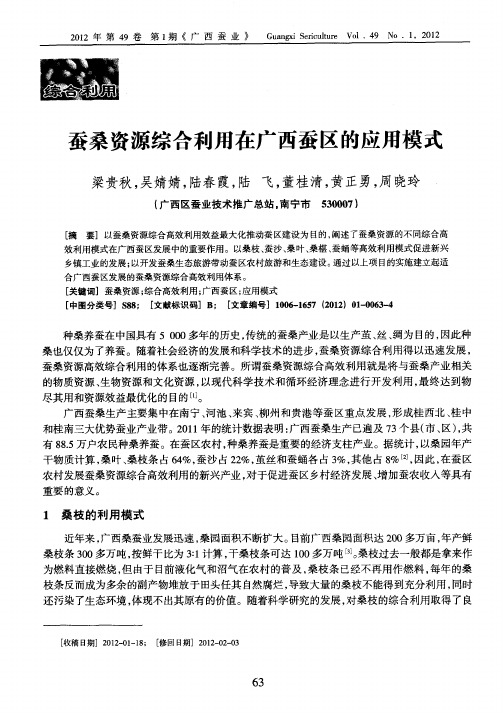 蚕桑资源综合利用在广西蚕区的应用模式