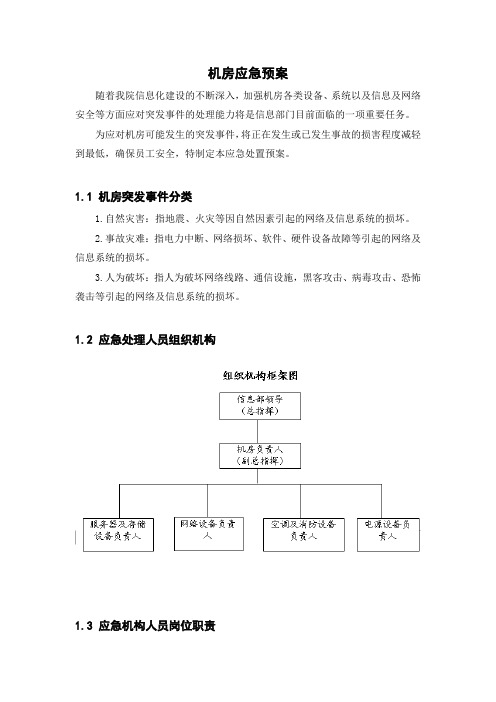 机房应急预案-详细版