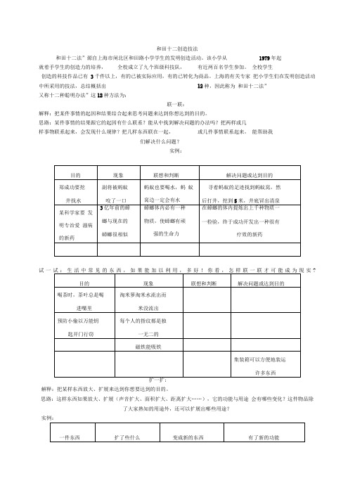 和田十二创造技法