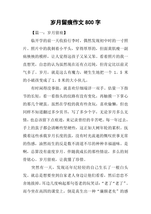 岁月留痕作文800字
