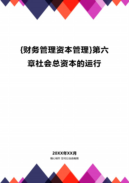 [财务管控资本管控]社会总资本的运行