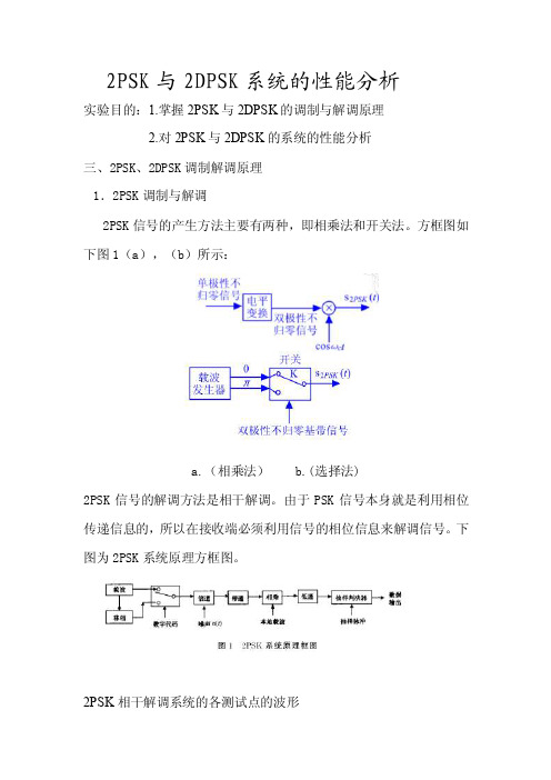 2PSK与2DPSK系统的性能分析.