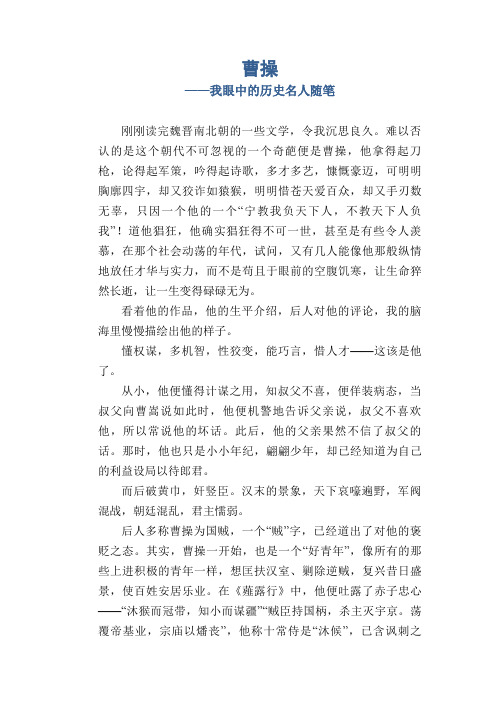 曹操_我眼中的历史名人随笔