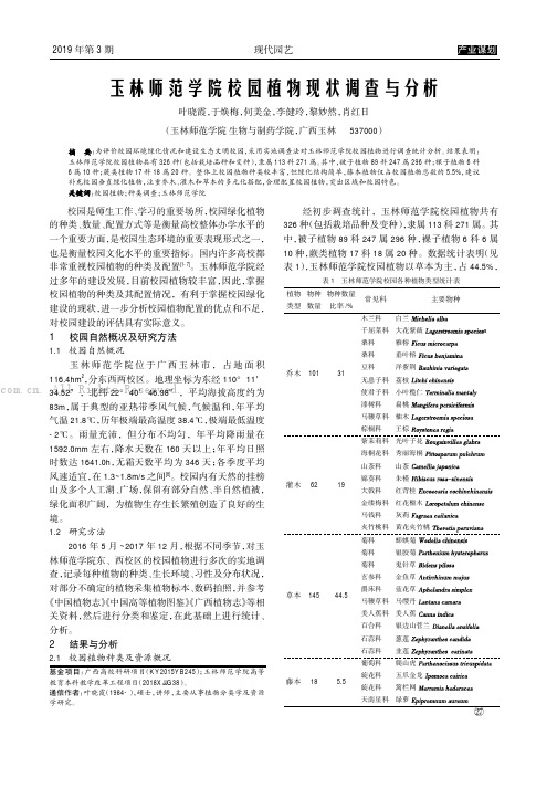 玉林师范学院校园植物现状调查与分析