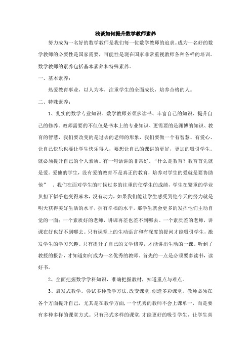 浅谈如何提高数学教师素养