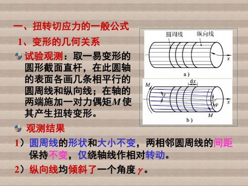 工程力学第4节 圆轴扭转时横截面上的应力