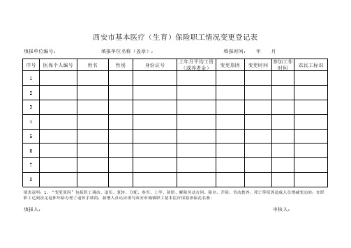 医疗保险转移登记单