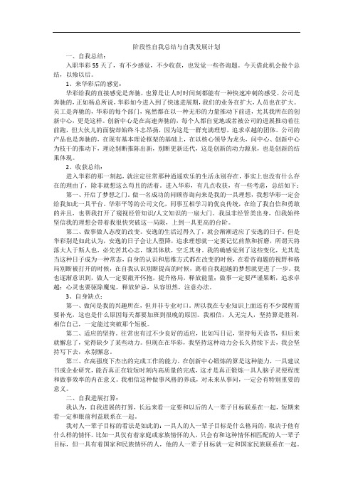 阶段性自我总结与自我发展计划