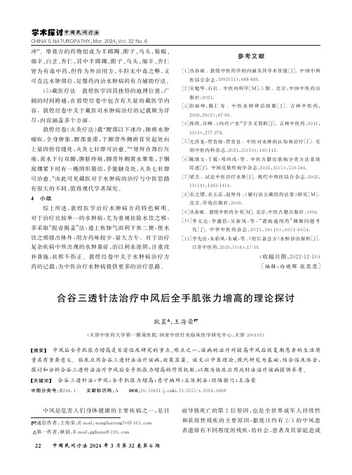 合谷三透针法治疗中风后全手肌张力增高的理论探讨