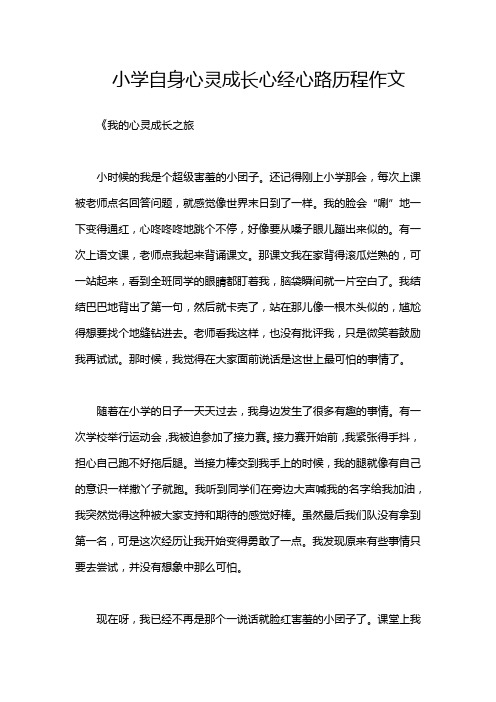 小学自身心灵成长心经心路历程作文