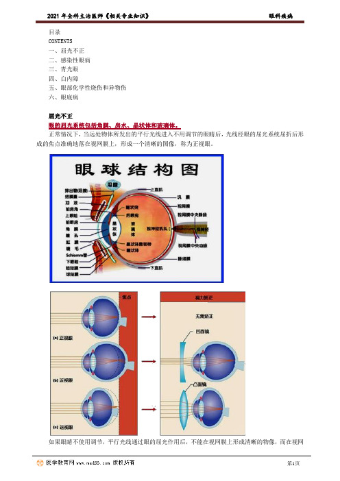 2021年全科主治医师《相关专业知识》 眼科疾病