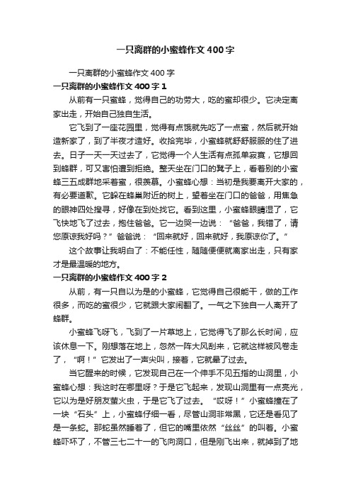 一只离群的小蜜蜂作文400字