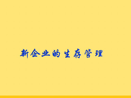 《新企业的生存管理》课件