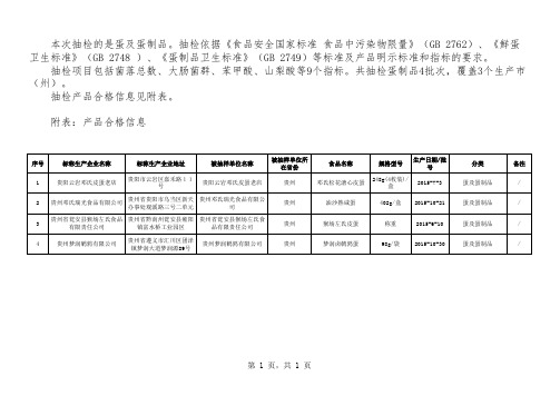 蛋及蛋制品合格