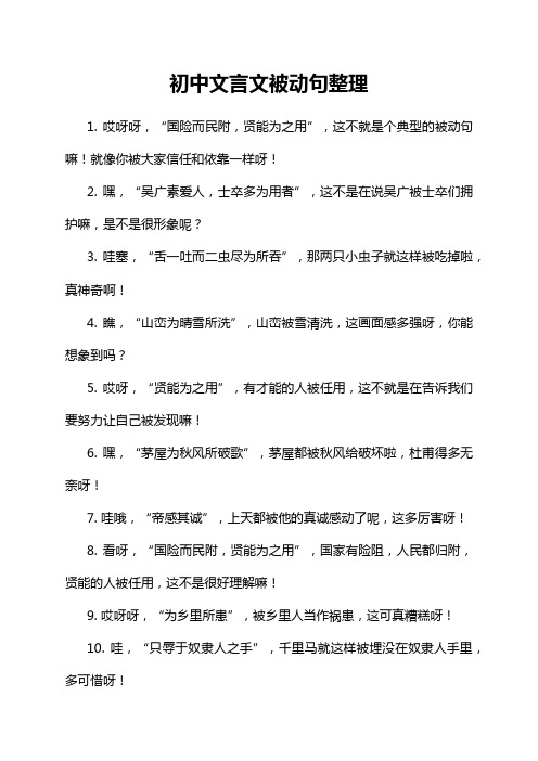 初中文言文被动句整理