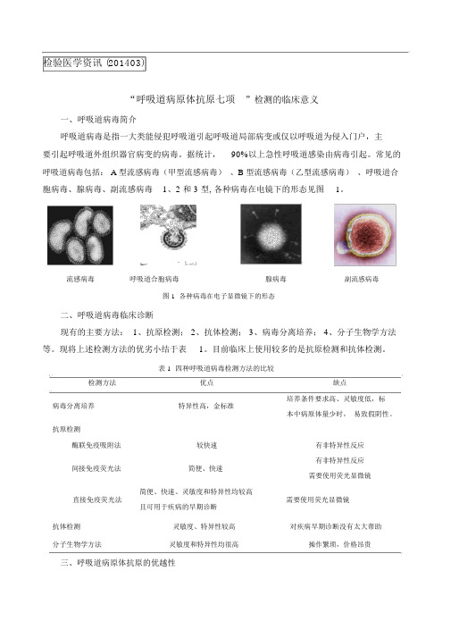 呼吸道病原体抗原七项的检测及临床意义