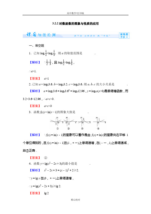 苏教版数学高一必修1试题 对数函数的图象与性质的应用