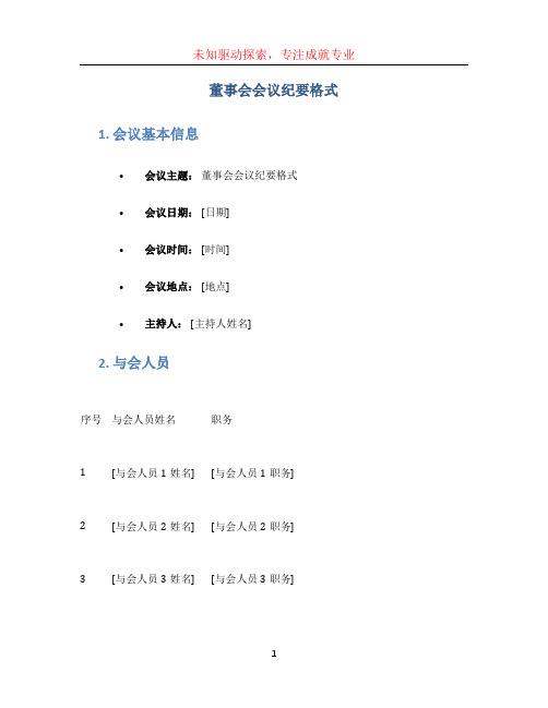 董事会会议纪要格式 (4)