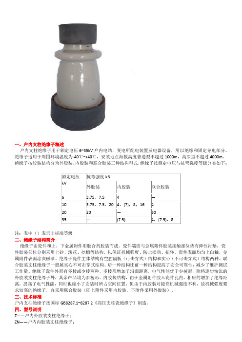 户内支柱绝缘子使用说明书