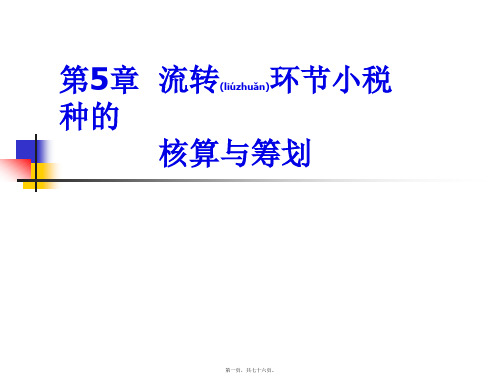 流转环节小税种会计核算与税收筹划(PPT)