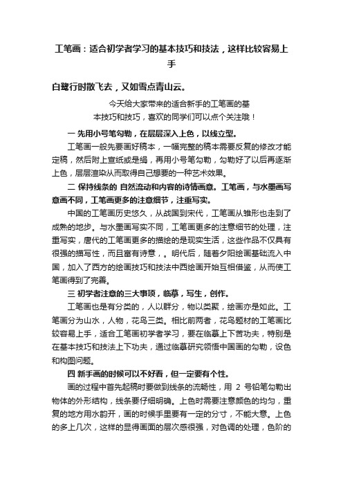 工笔画：适合初学者学习的基本技巧和技法，这样比较容易上手