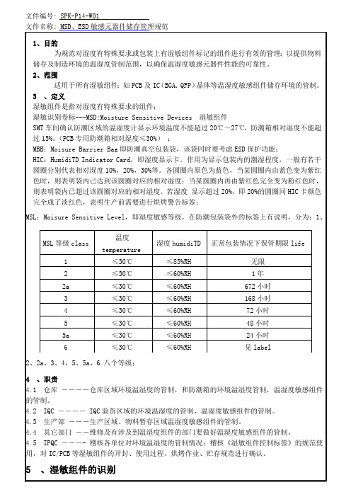 MSD、ESD敏感元器件储存管理规范