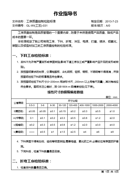 02  工序质量控制检验标准  -31