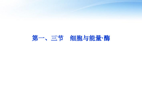 【优化方案】2012高考生物总复习 第三章第一、三节细胞与能量 酶课件 浙科版必修1