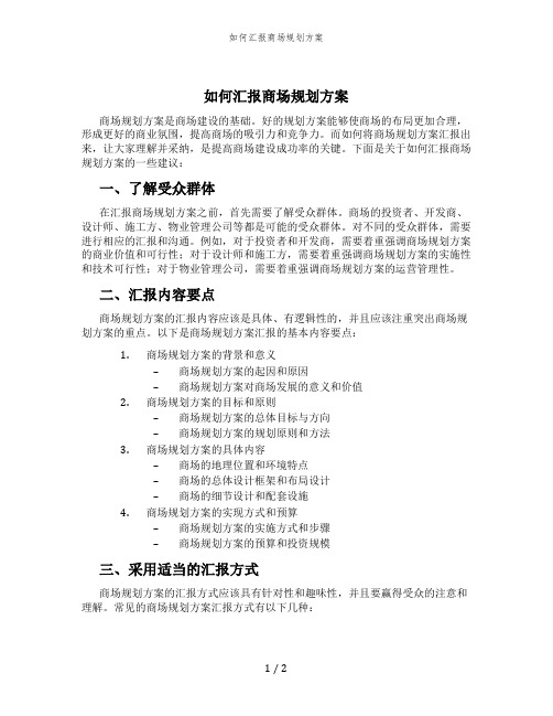 如何汇报商场规划方案