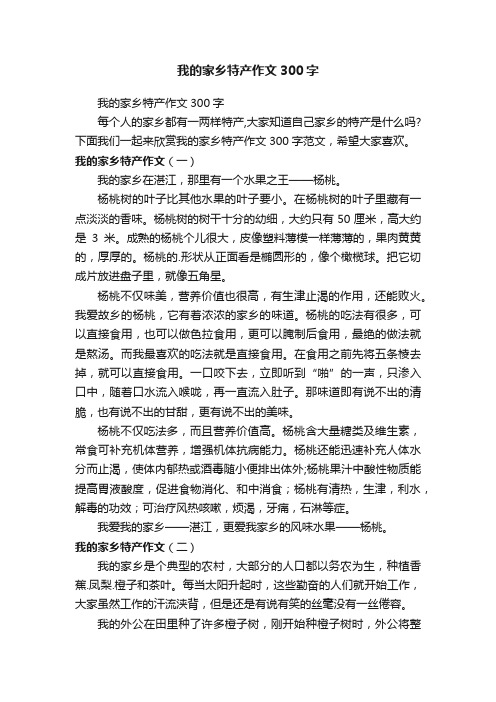 我的家乡特产作文300字