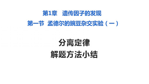 1.1分离定律的解题方法总结课件-高一下学期生物人教版必修2