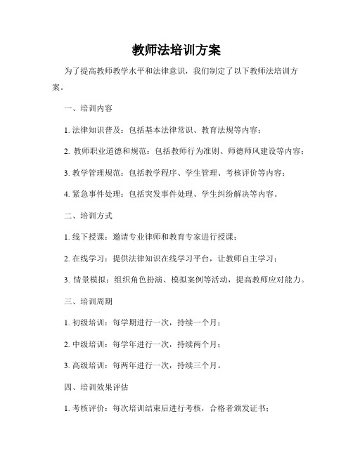 教师法培训方案