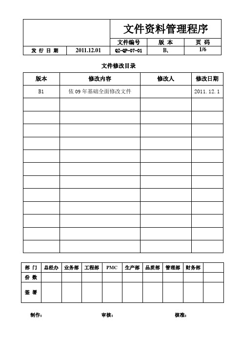 QZ-QP-07-01文件资料管理程序