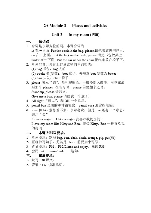 沪教牛津版M3U2知识点