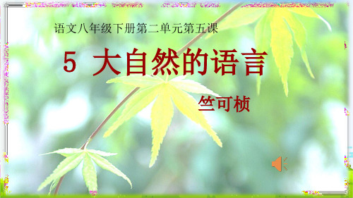 部编版初中语文八年级下册《大自然的语言》(市级一等奖)公开课课件