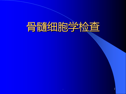 骨髓细胞学检查PPT课件