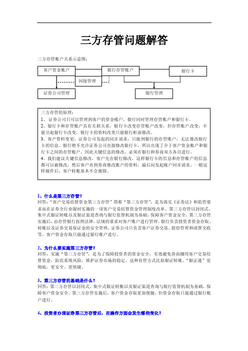 三方存管问题解答090407