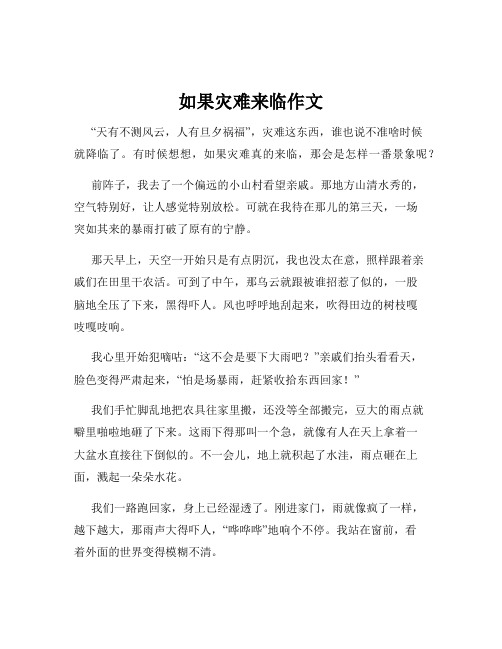 如果灾难来临作文