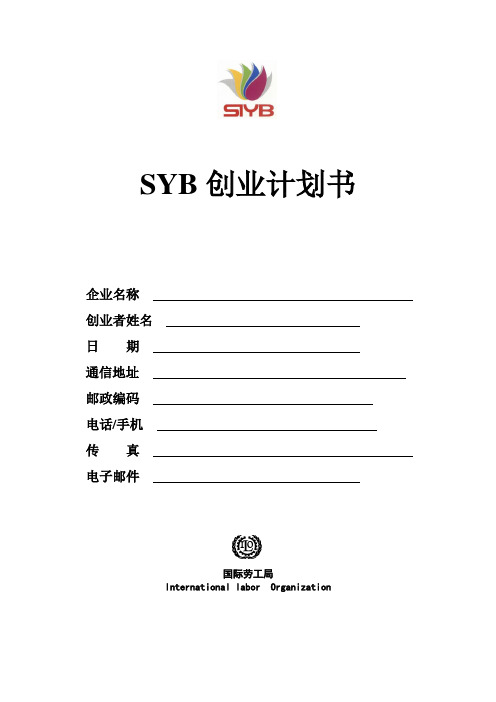 SYB创业计划书空白版