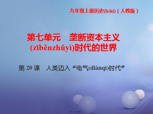九年级历史上册第七单元垄断资本主义时代的世界第20课人类迈入“电气时代”习题课件新人教版081819
