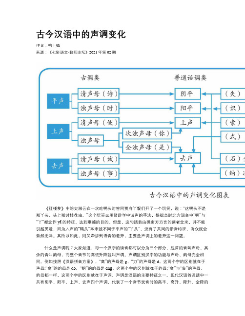 古今汉语中的声调变化