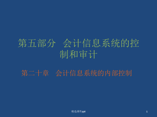 第二十章-会计信息系统的内部控制ppt课件