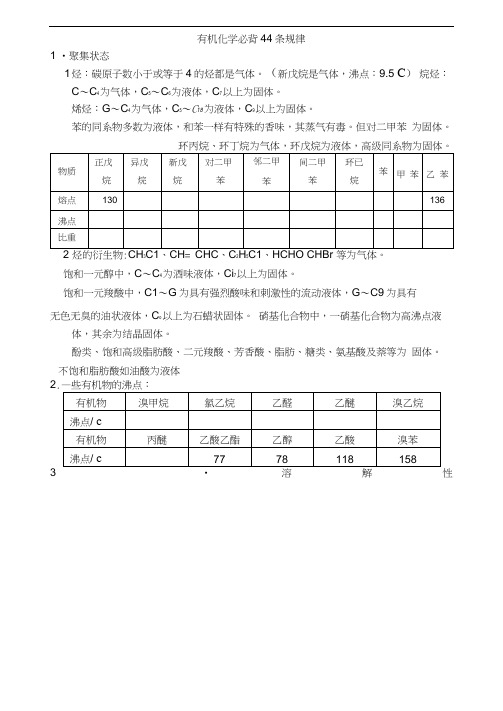 有机化学必背44条规律