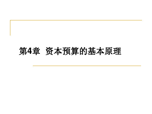 第4章 资本预算的基本原理