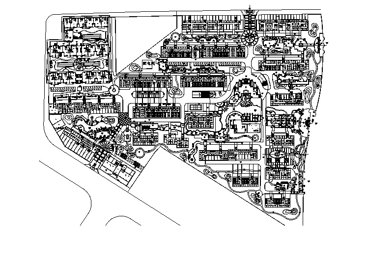 【设计图纸】小区景观园林-分区竖向平面图(精美CAD图例)