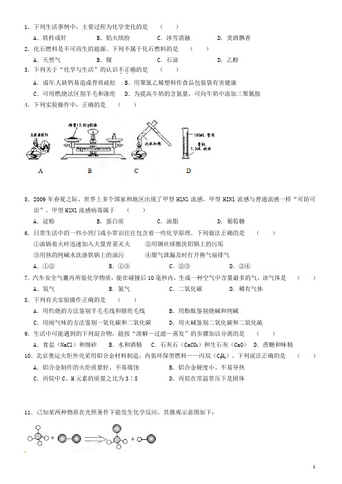 广东省东莞市寮步信义学校中考化学模拟试题(简单卷) 新人教版